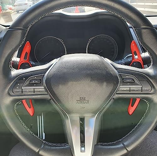 Aluminum Alloy Steering Wheel Shift Extension Sticker For INFINITI red Style B