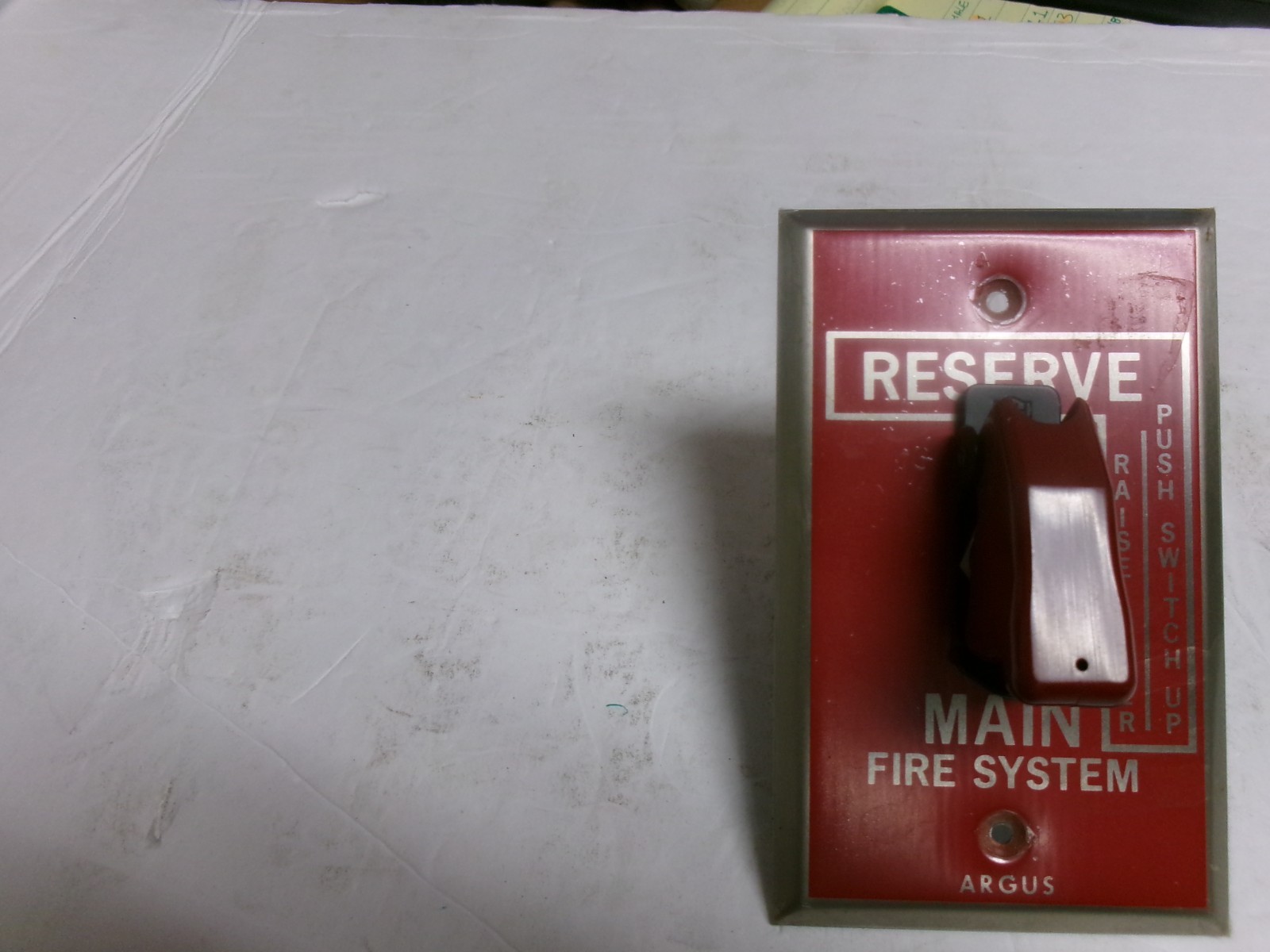 USED-ARGUS MAIN FIRE SYSTEM RESERVE-RAISE CONVERTER-PUSH SWITCH UP