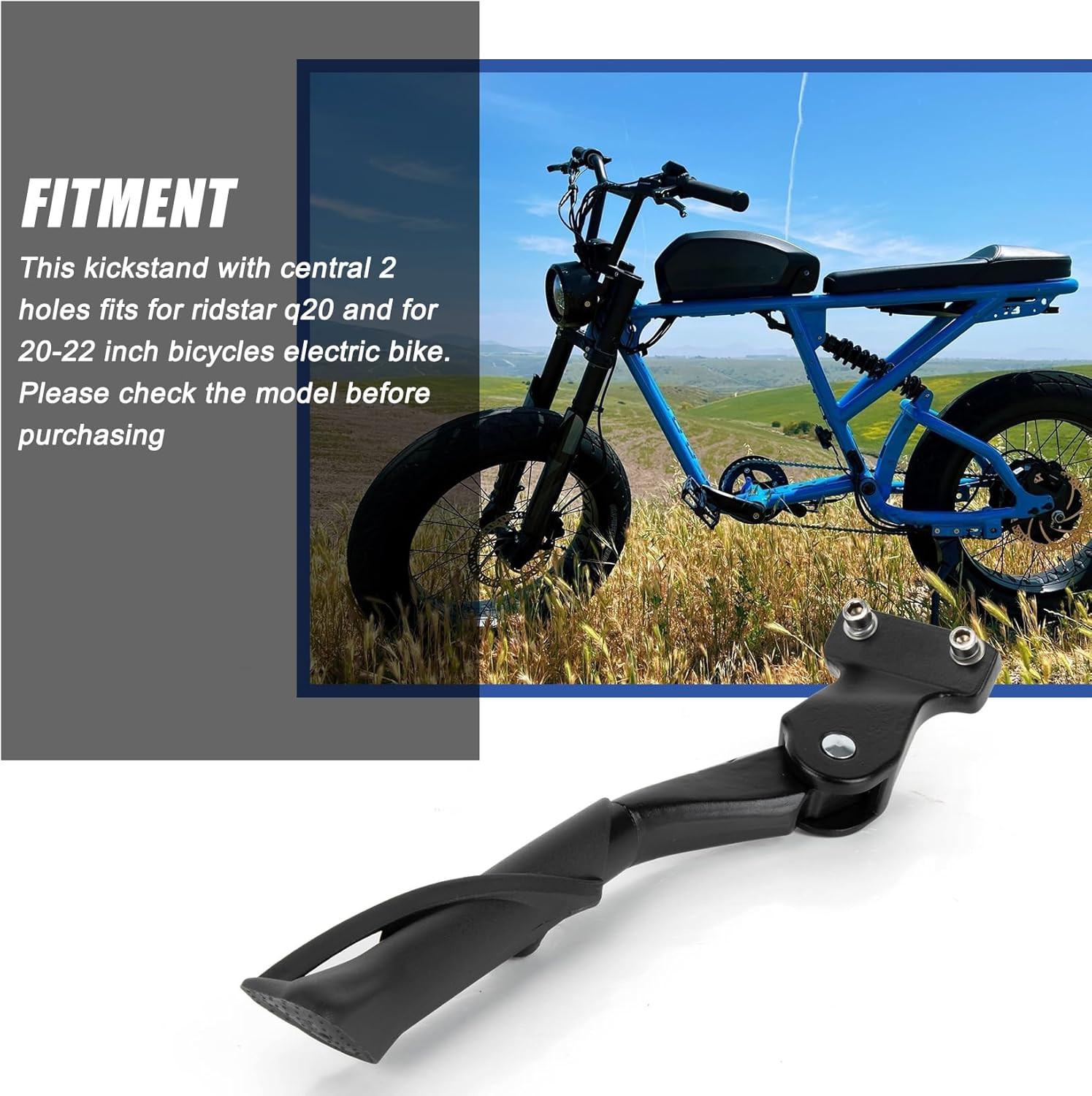 Kickstand for Ridstar Q20, Non-Slip Kick Stand for Ebike Dirt Bike Ridstar Q20