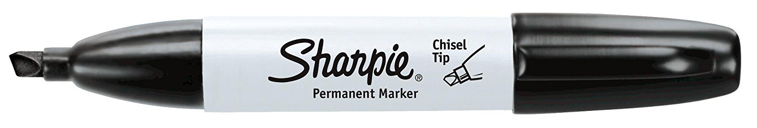 NEW Sharpie 2 Black Chisel Tip Permanent Markers (3 Pack)