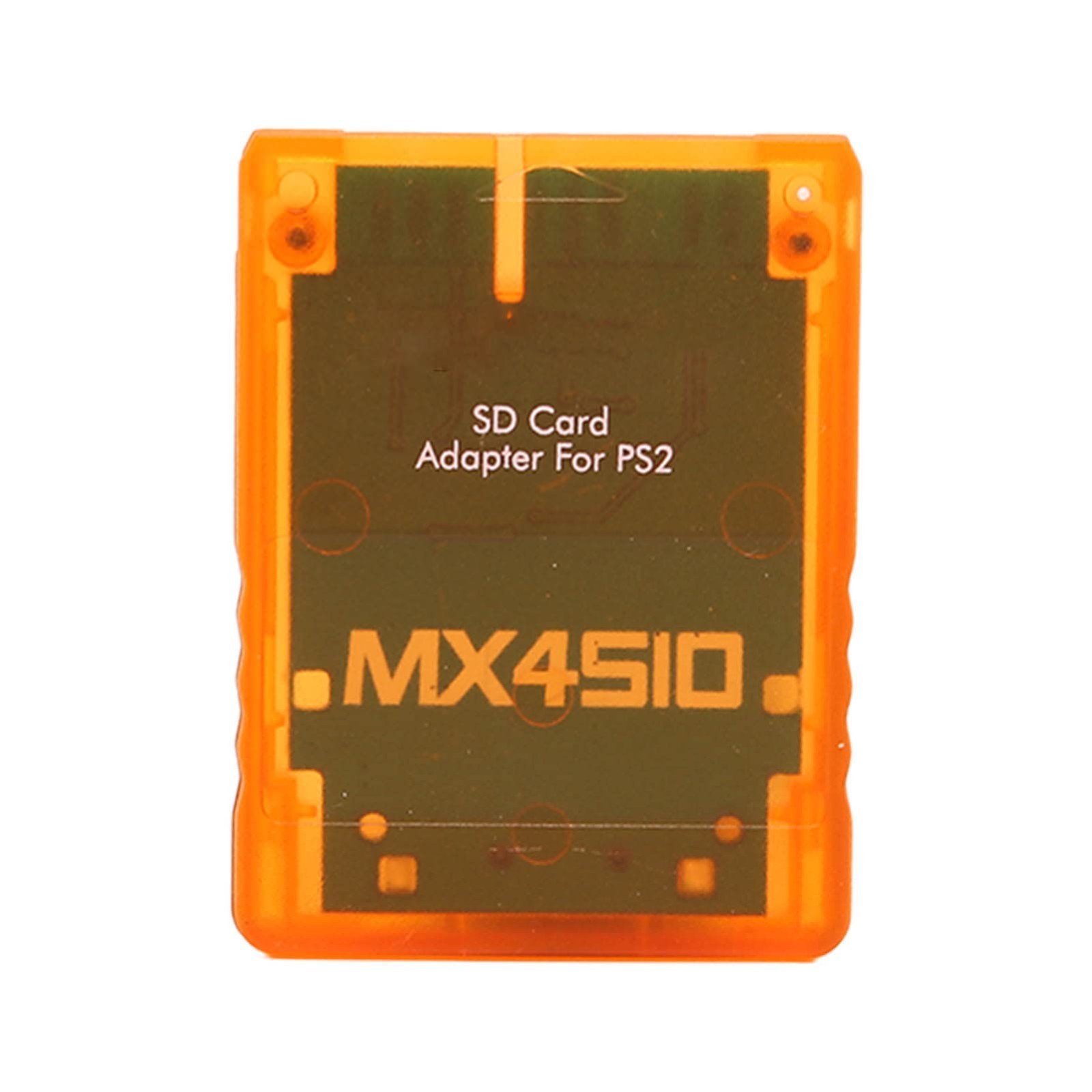 SD Card Adapter for PS2 - Memory Card Expansion, SIO Replacement Reader, Orange