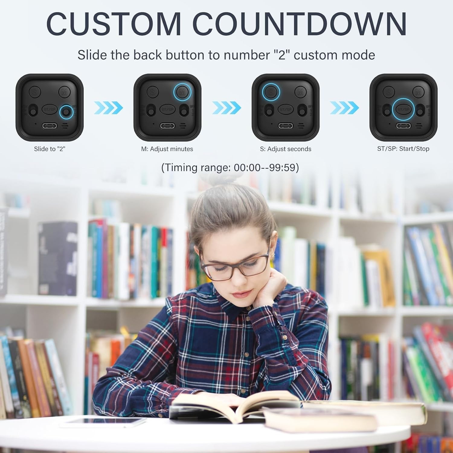 Rotating Pomodoro Timer 5/25/10/50, Desk Productivity Flip Timer, ADHD Tool |...