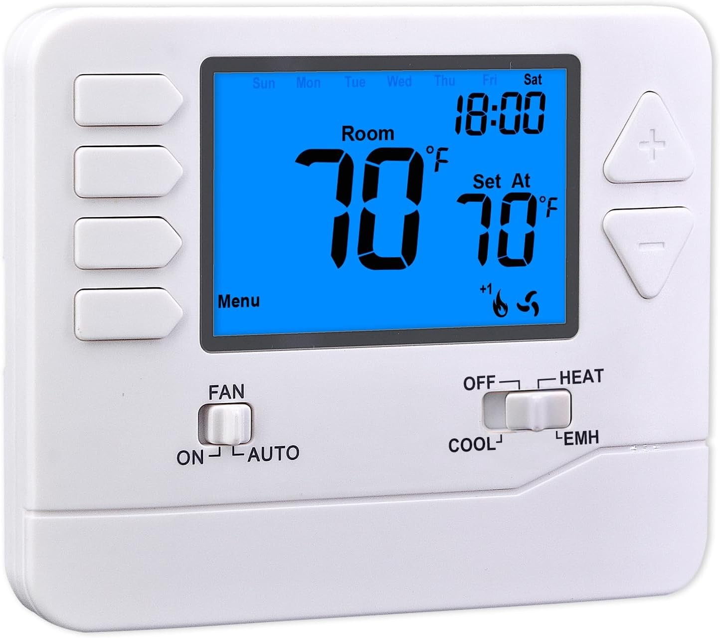 Suuwer Non-Programmable Heat Pump Thermostat for Home Up to 2 Heat/1 Cool