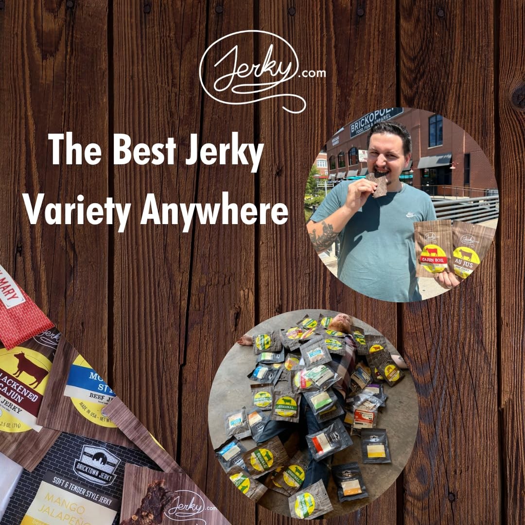 Booze Jerky Sampler - Featuring Chipotle Bourbon, Red Wine, Whiskey BBQ, Hone...