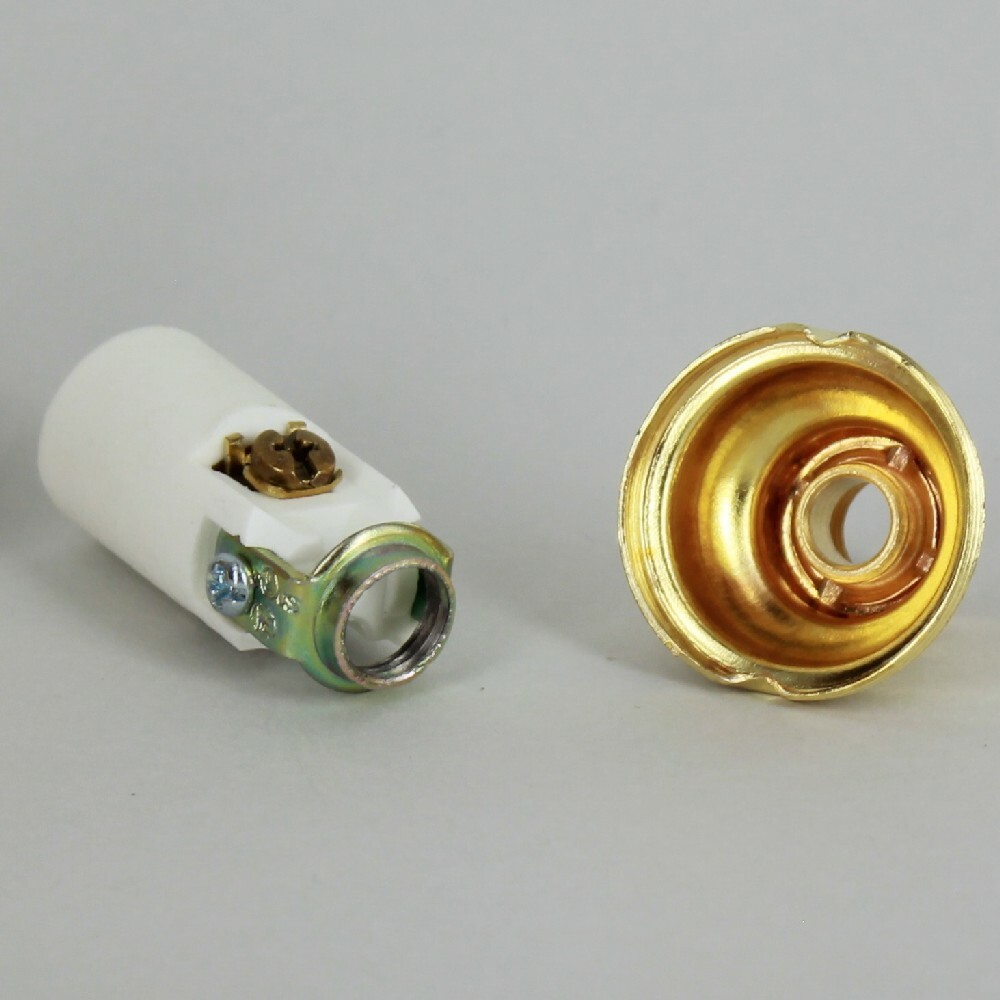 UNFINISHED BRASS E-12 THREADED SOCKET WITH SHADE RING NEW SOGB5WRG