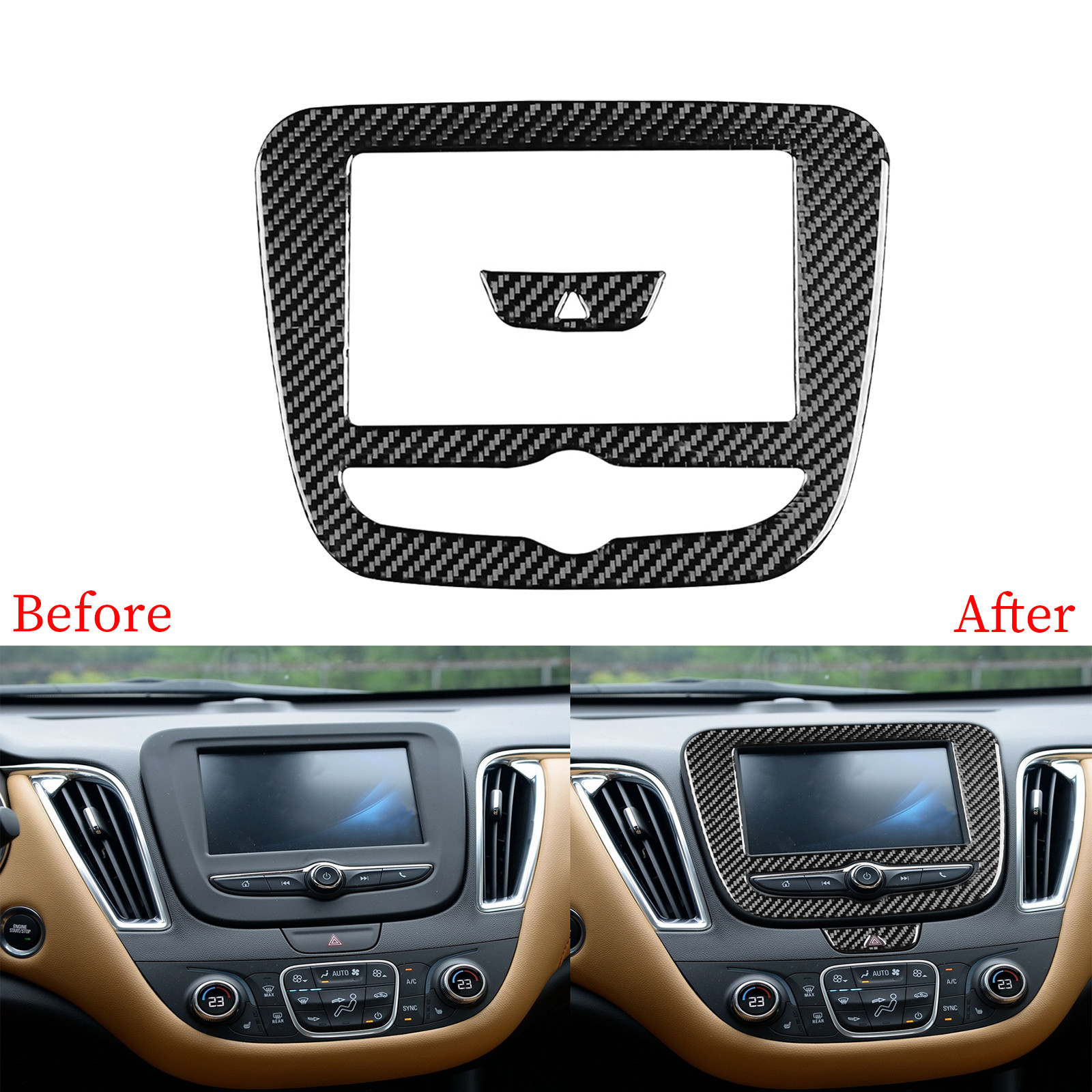 Console GPS Navigation Cover Trim For Chevrolet Malibu 2016-22 Real Carbon Fiber