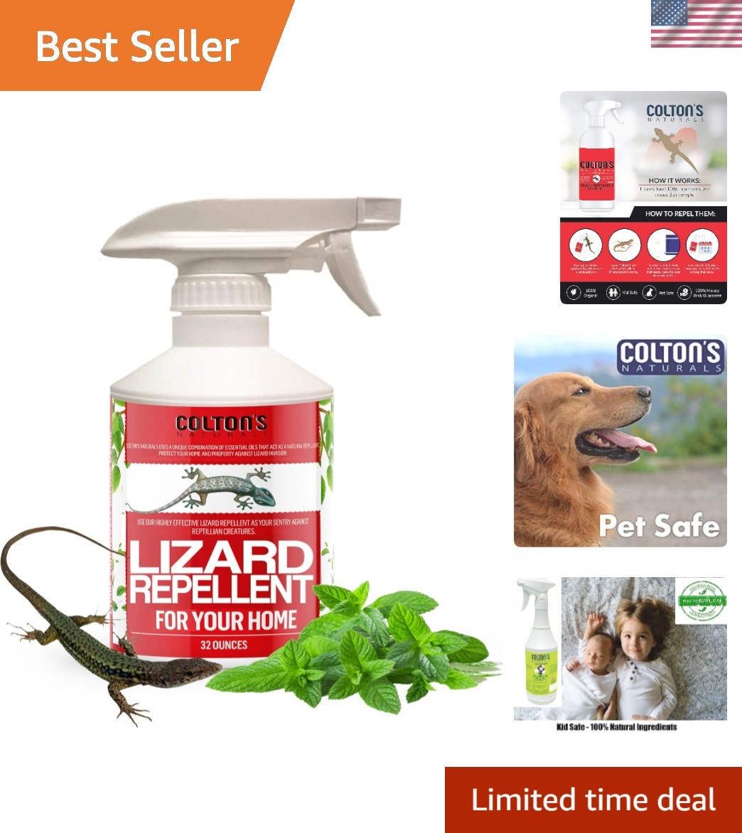 Long-Lasting 32 OZ Lizard Repellent - Eco-Friendly Peppermint & Cinnamon