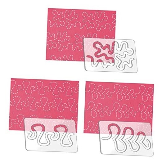 3Pcs Free Motion Quilting Rulers and Templates Set Quilting Templates Series B