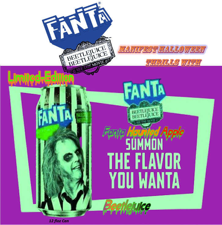 Limited-Edition Manifest BEETLEJUICE Halloween Fanta🏰Haunted🍎Apple 12oz Can