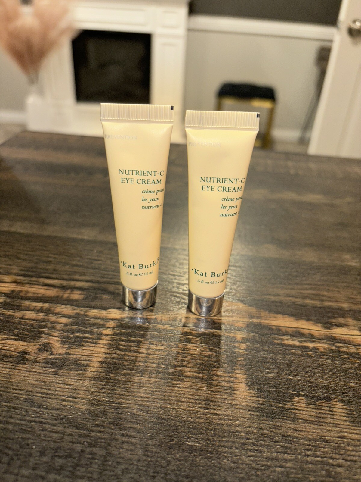 2 Kat Burki Nutrient-C Eye Cream - Travel Size - .5 Oz Each = 1 Oz Each - NEW