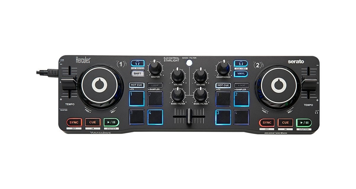 Hercules Starlight Compact DJ Controller for Serato DJ Lite & DJuced Software