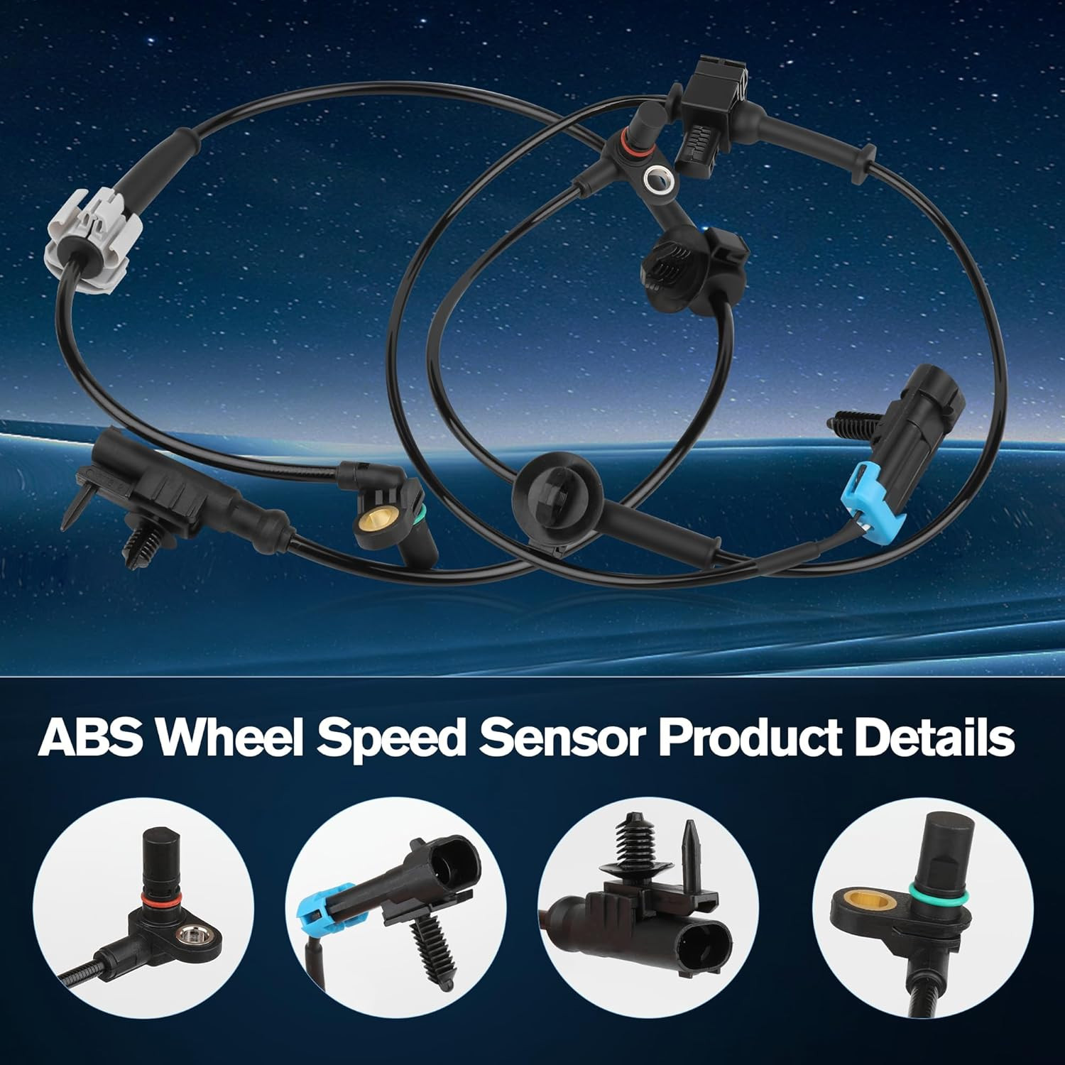 4PCS ABS Wheel Speed Sensor Front and Rear Left & Right Compatible with 2007-201