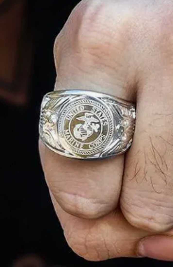 Stainless steel silver USMC Marine CORPS EGA ring in size 8 9 10 11 12 or 13