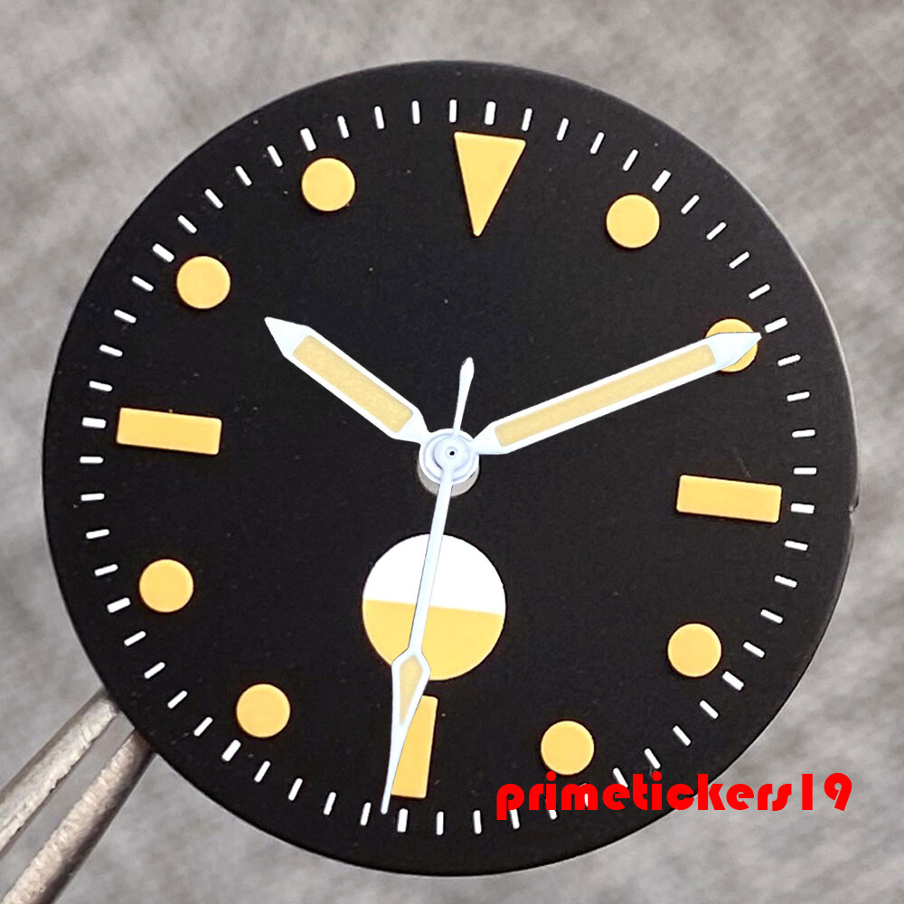 29mm Watch Dial Black Face Hands Set Luminous Parts Fit NH35 NH36 Automatic Movt