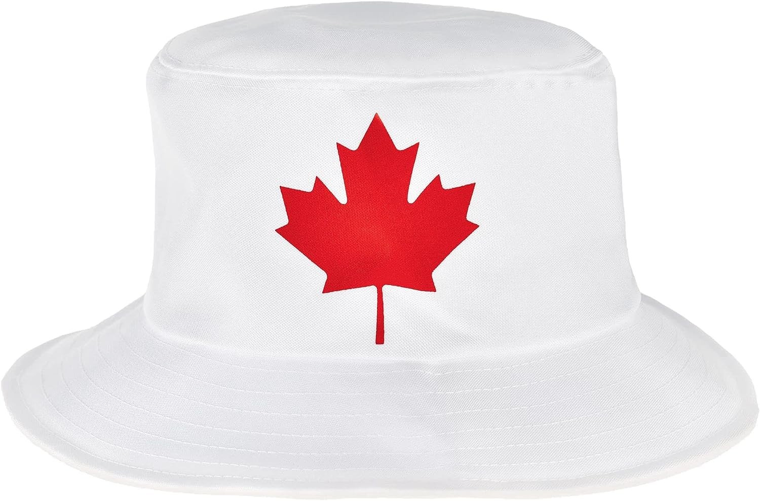 Canada Day White Bucket Hat Fancy Dress Up Halloween Adult Costume Accessory