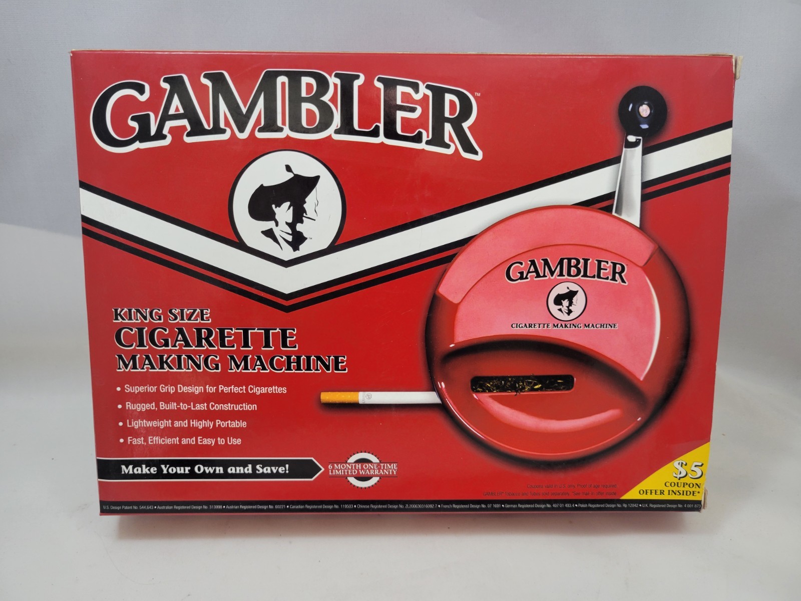Gambler King Size Cigarette Making Machine Preowned in Box