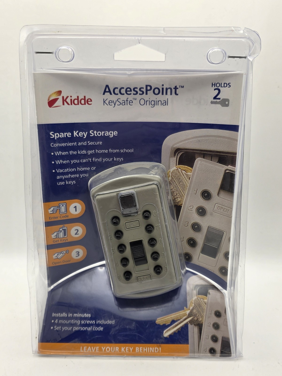 NEW Kidde 001004 AccessPoint Pushbutton Wall Mounted Key Storage Safe