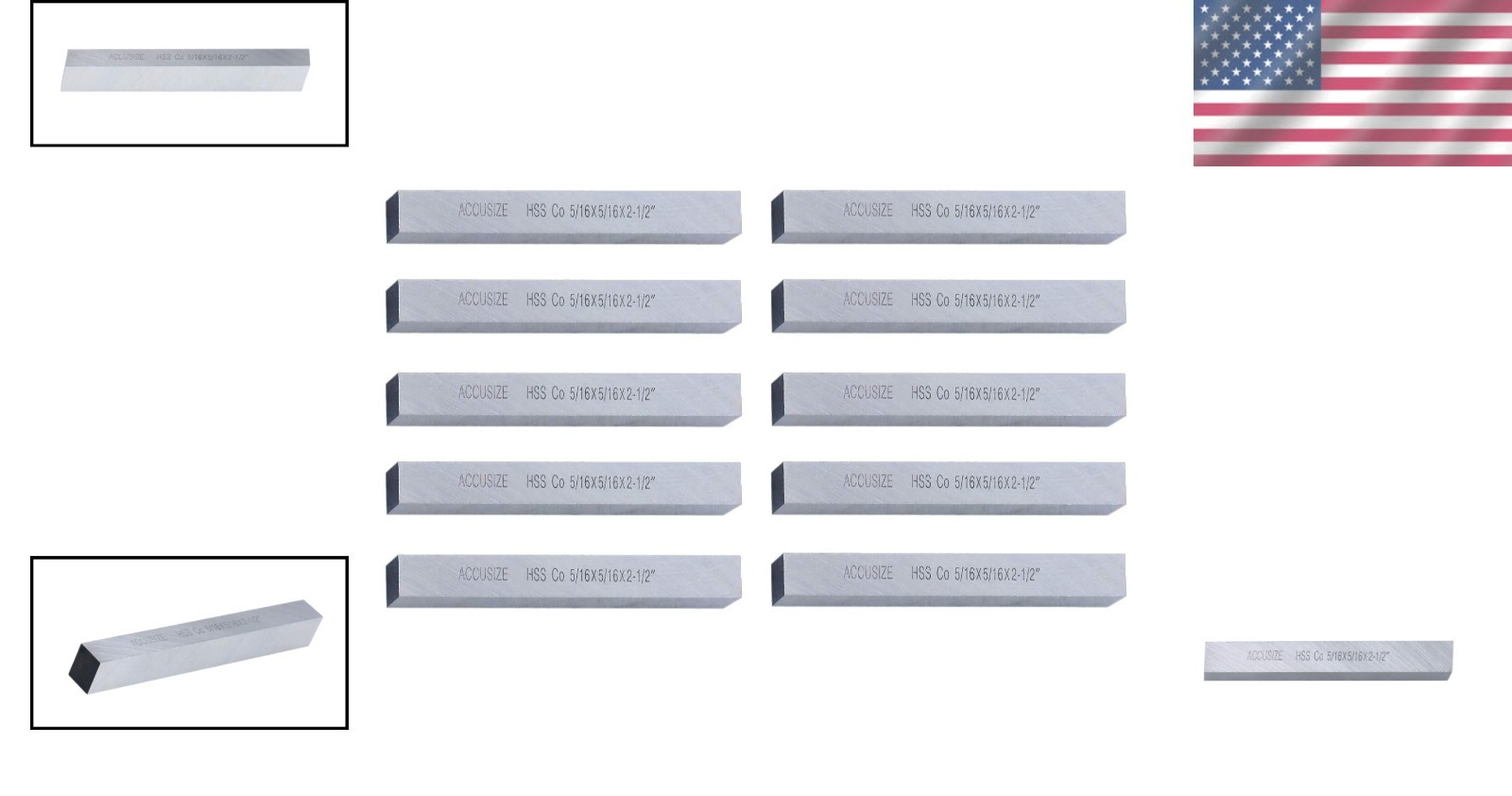 High-Speed Steel Lathe Tool Bits, Pack of 10