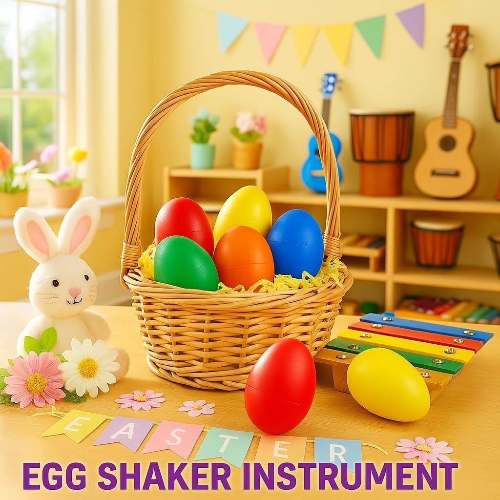 18 PCS Easter Egg Shakers for Kids – Colorful Percussion Musical Maracas for ...