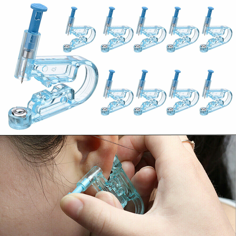 10Pcs Disposable Ear Studs Piercing Gun Ear Stud Unit Piercer Needles Tool Kit