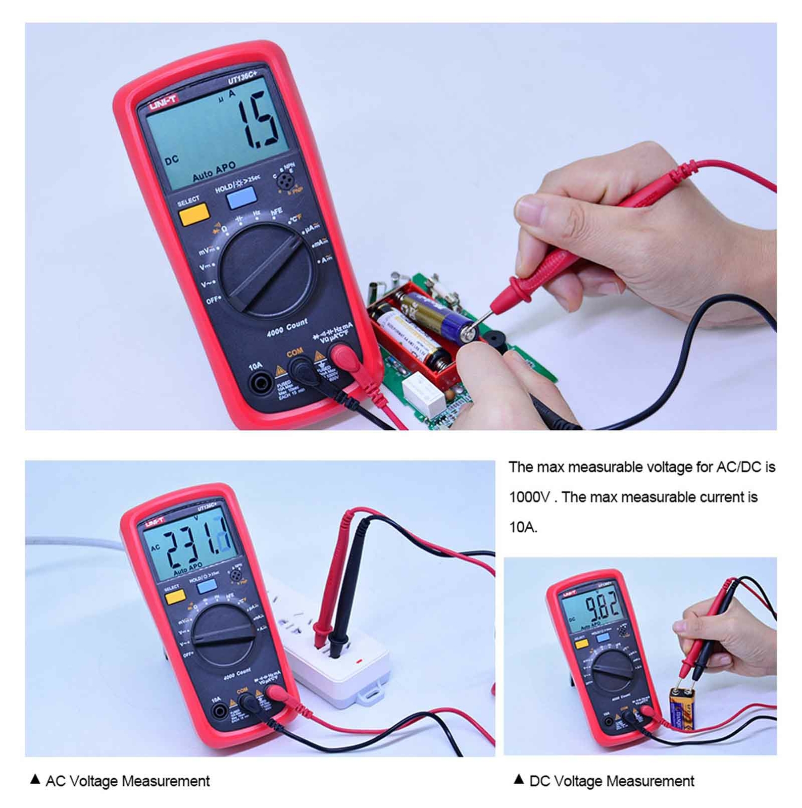 UNI-T UT136C+ Multimeter Digital multimeter tester AC DC Voltmeter Ammeter