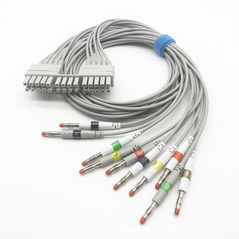ECG EKG 10Leads Wire Patient Cable Banana 4.0 AHA Compatible Mortara 250/350/380