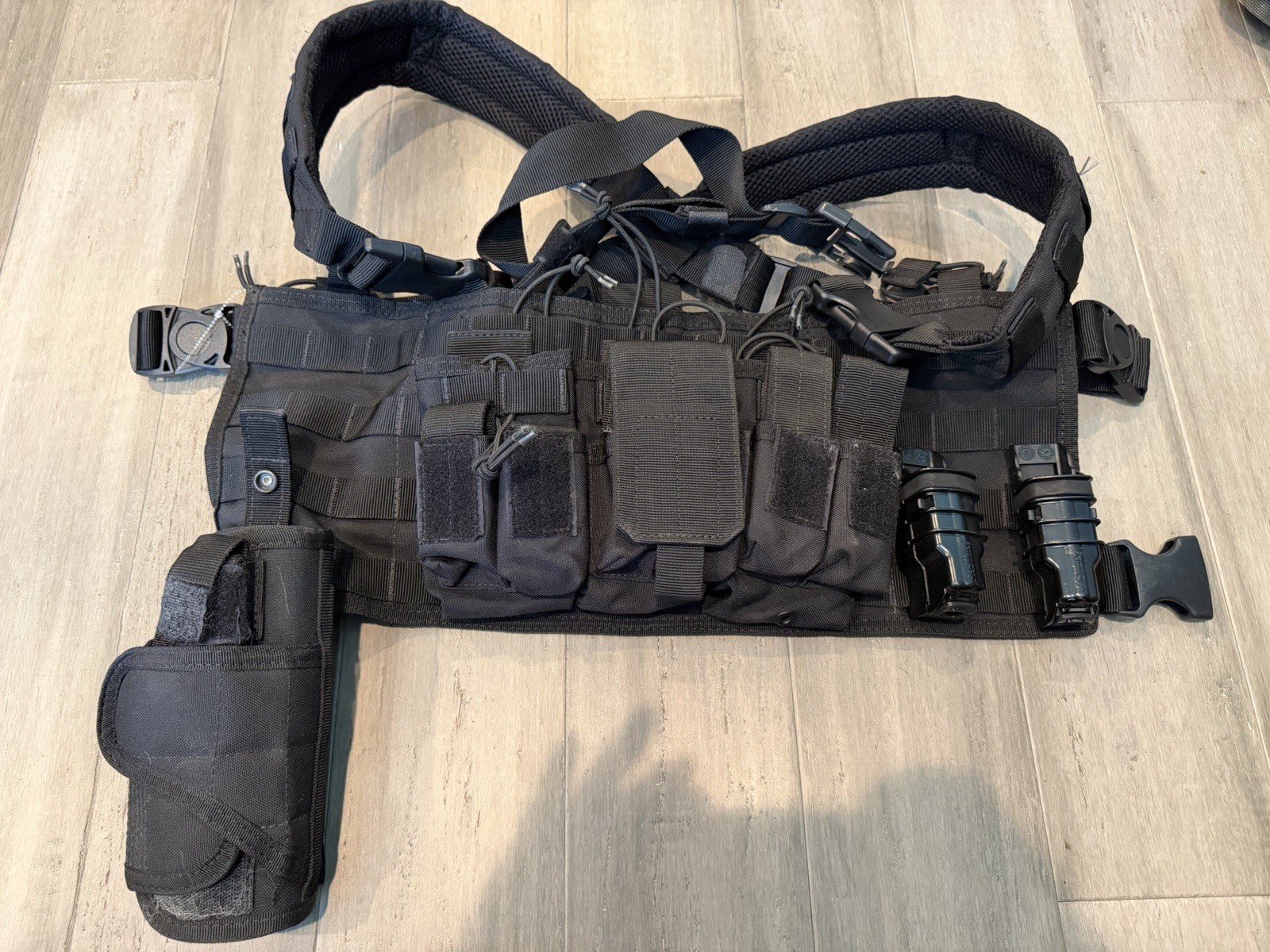 Condor Black Nylon Tactical Rig Adjustable Lightweight Padded Hunting