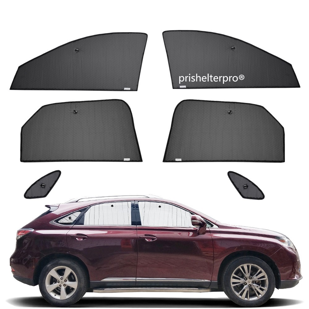 Fit For Lexus RX 2010-2015 Side Window Black Silver Camp Privacy Sunshade 6pcs