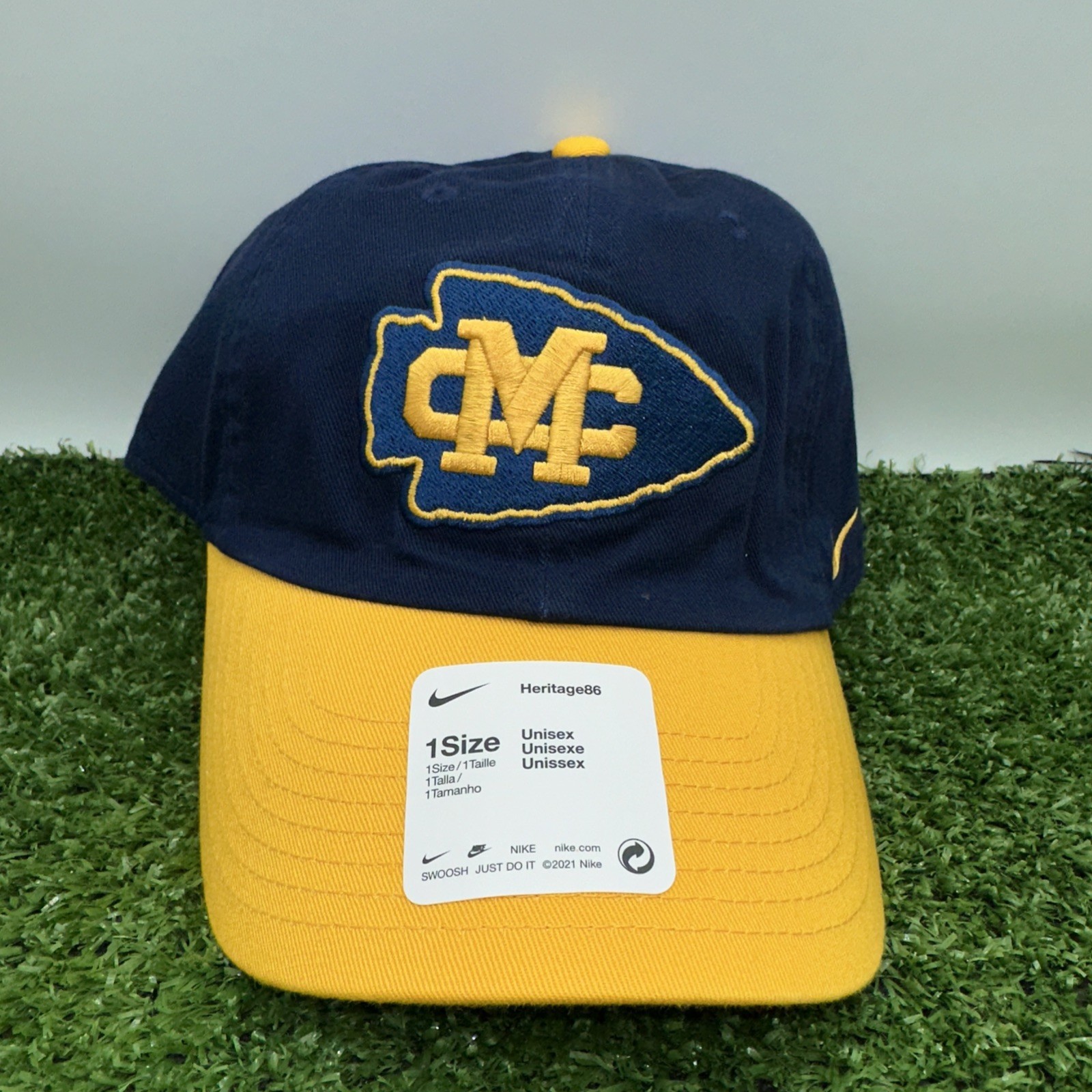 Mississippi College Choctaws Nike Heritage86 Hat Campus Cap Blue Navy Yellow