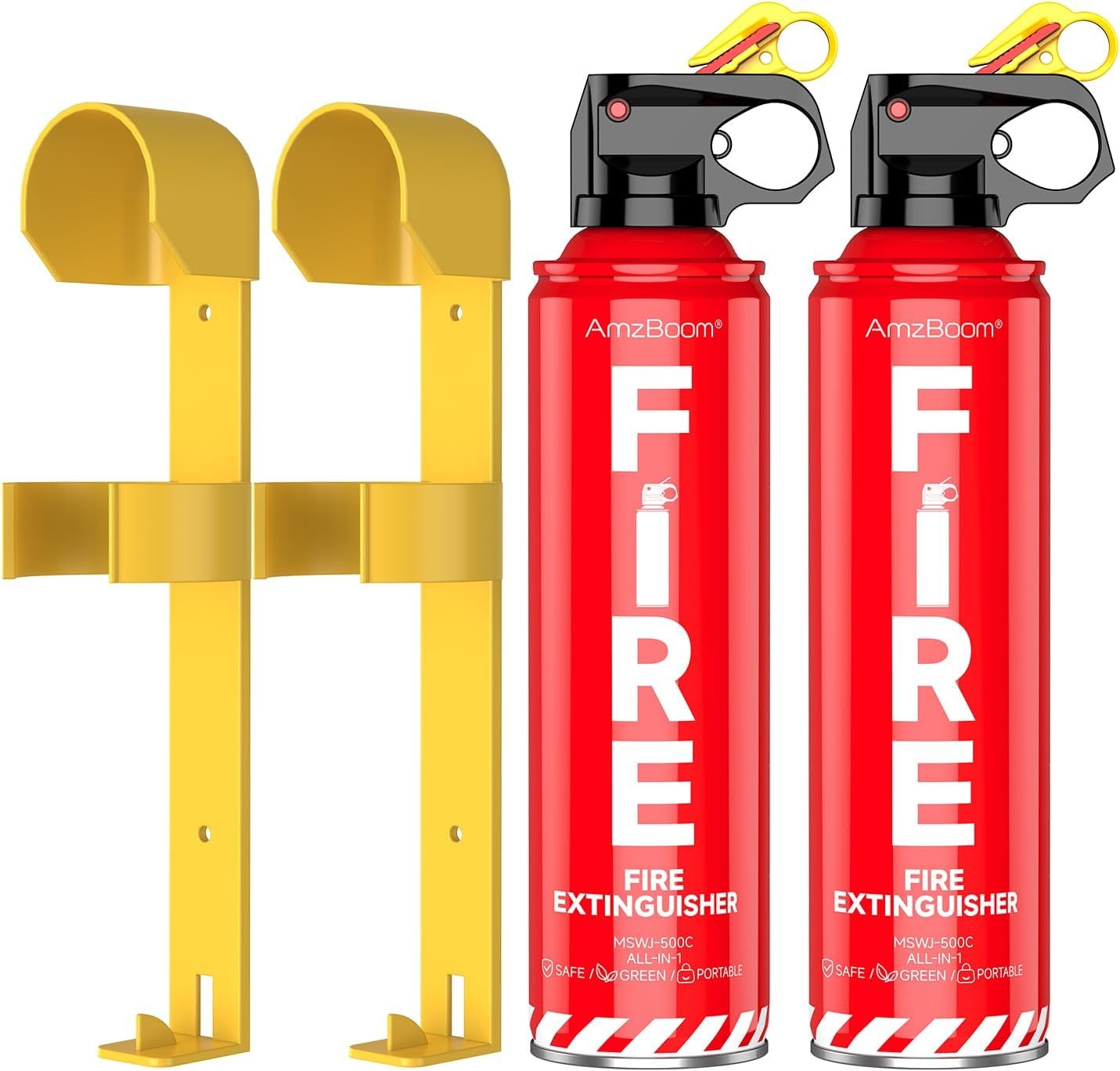 AmzBoom 2-Pack Fire Extinguisher Kit,Compact ABCK Spray for Home, Kitchen, Ca...