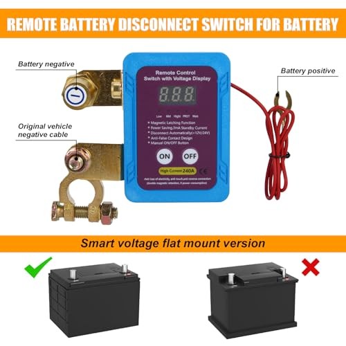 12V 240A Remote Battery Disconnect Switch, Upgrade Remote Kill Switch Prevents