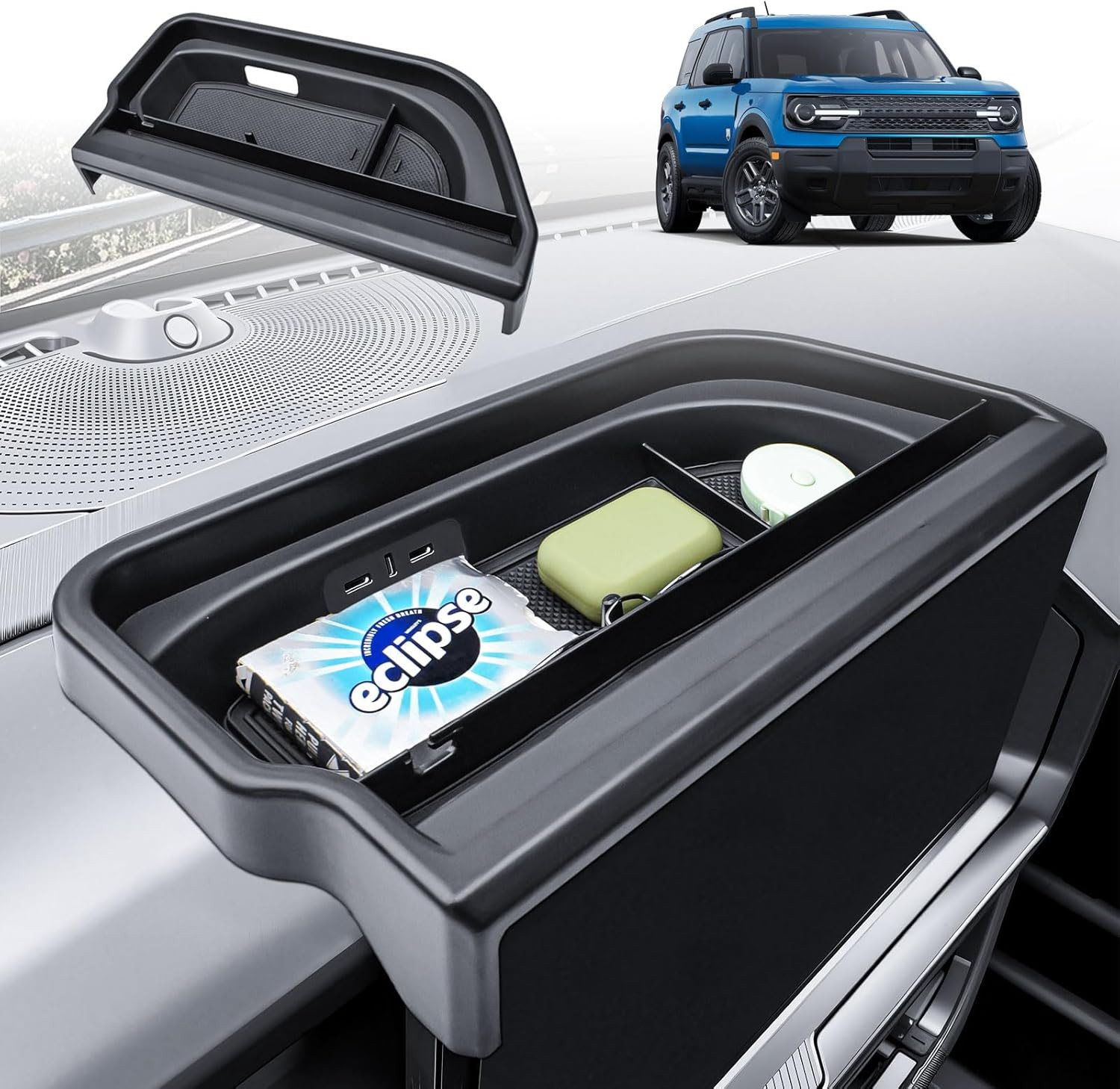 Dash Storage Tray Compatible with 2025 2026 Ford Bronco Sport Interior Accessori