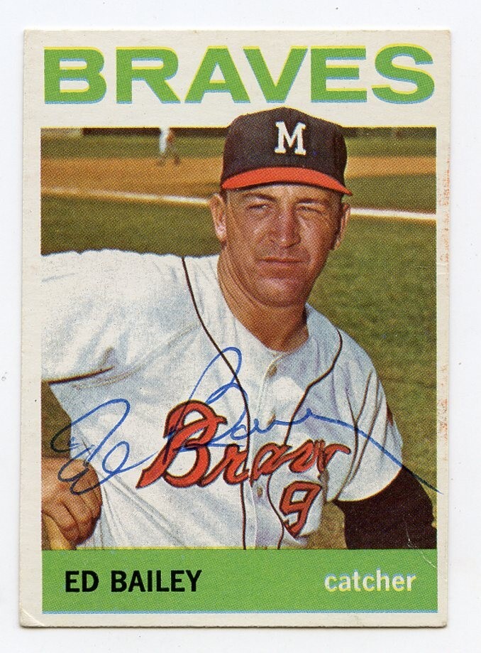 ED BAILEY Signed 1964 Topps #437 Braves  Guaranteed Authentic KOA