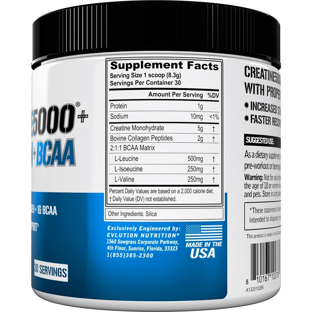 Evlution Nutrition Creatine 5000 + Collagen + BCAA - for Women - 30 Servings