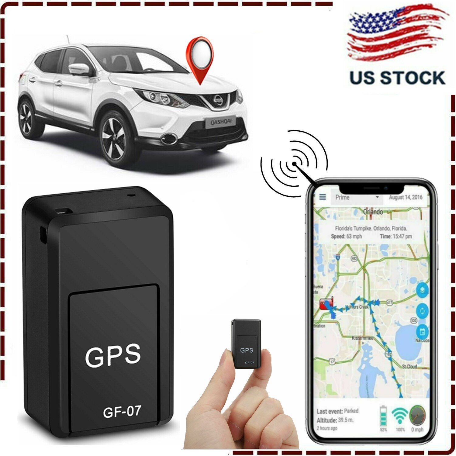 GF07 Mini Magnetic GPS Tracker Real-time Car Truck Vehicle Locator GSM GPRS USA