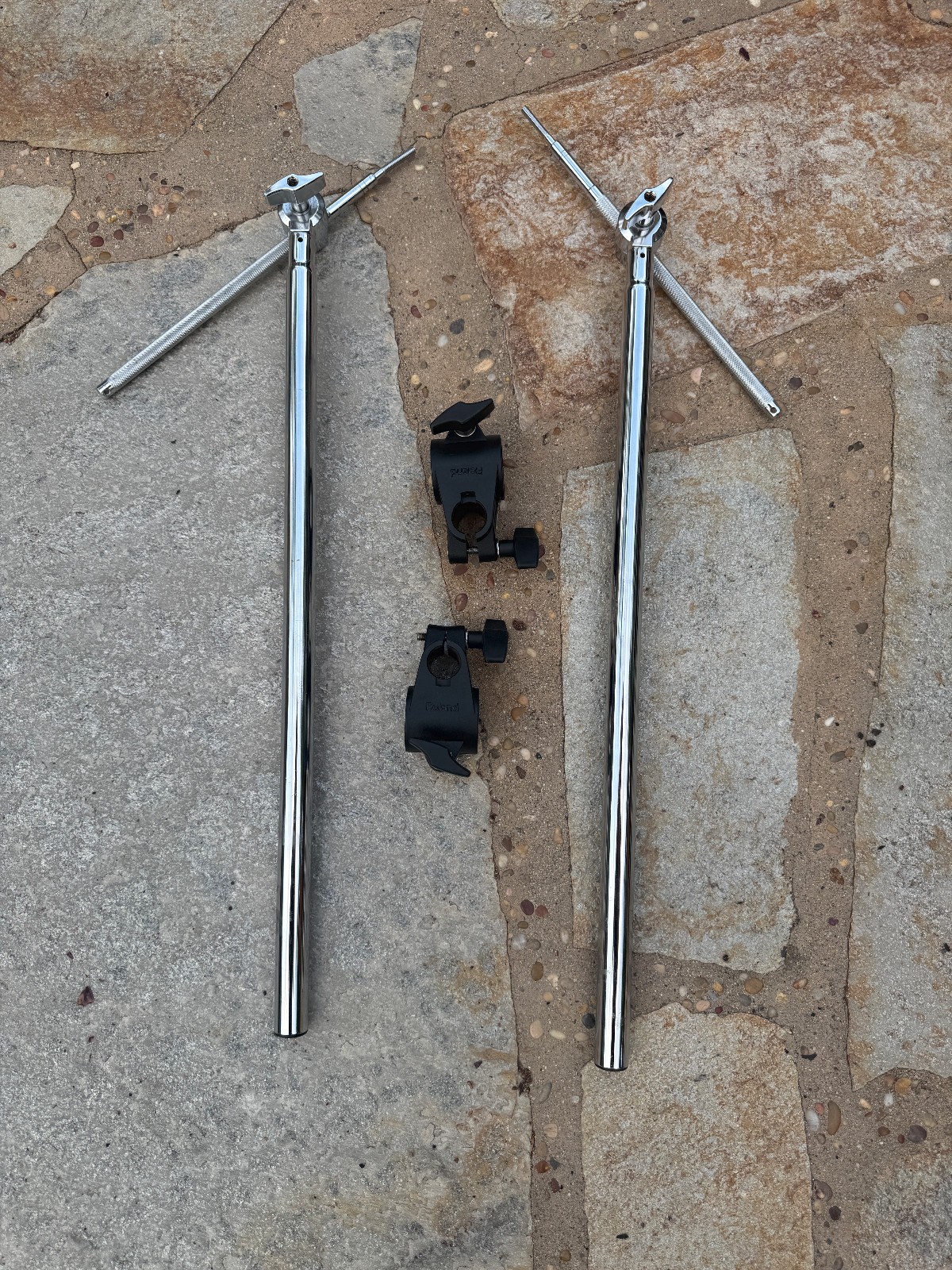 TWO PACK Roland mds-4 Rack Cymbal Chrome Long arms w/ Clamps