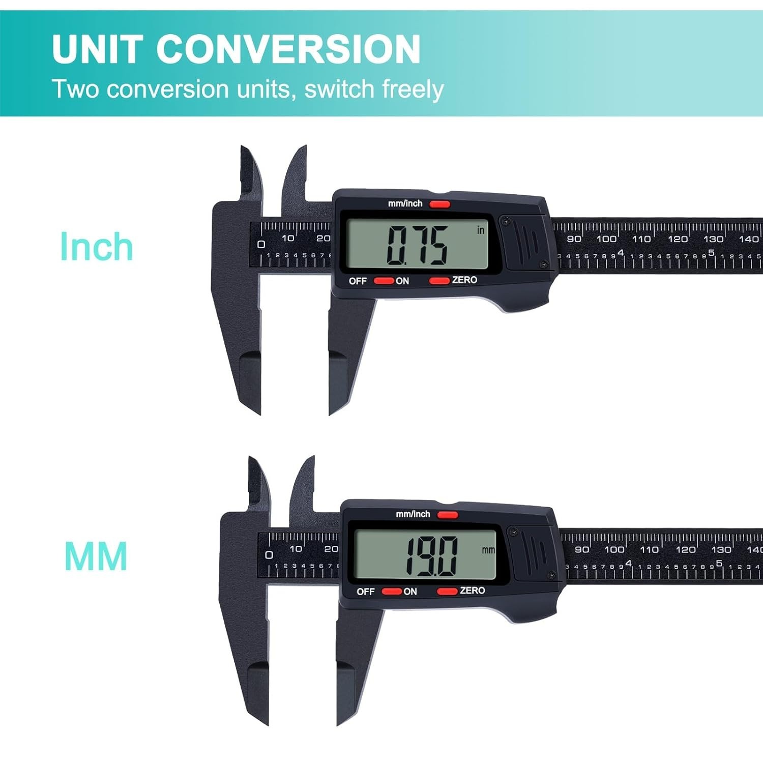 Digital Caliper with LCD Screen - Precision Measuring Tool, 0-6" Range