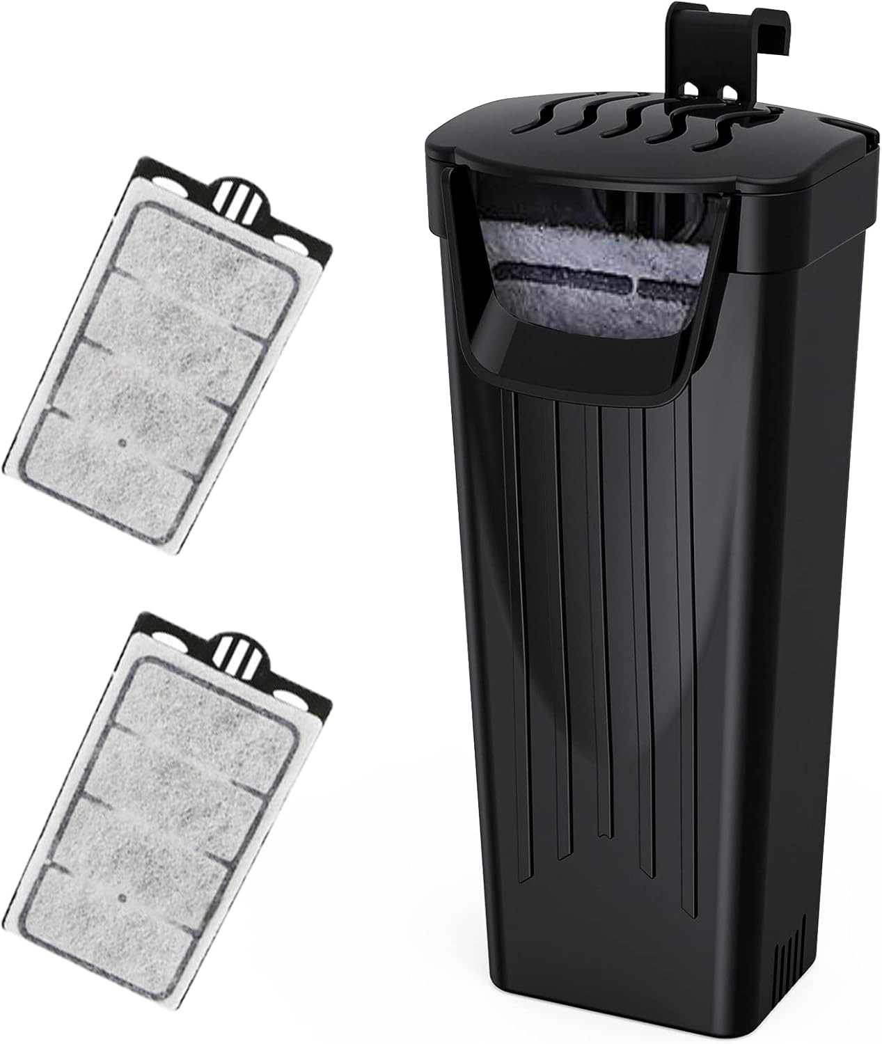 3.5W Aquarium Filter Low Water Fish Turtle Tank 15 Gallon 2 Cartridges