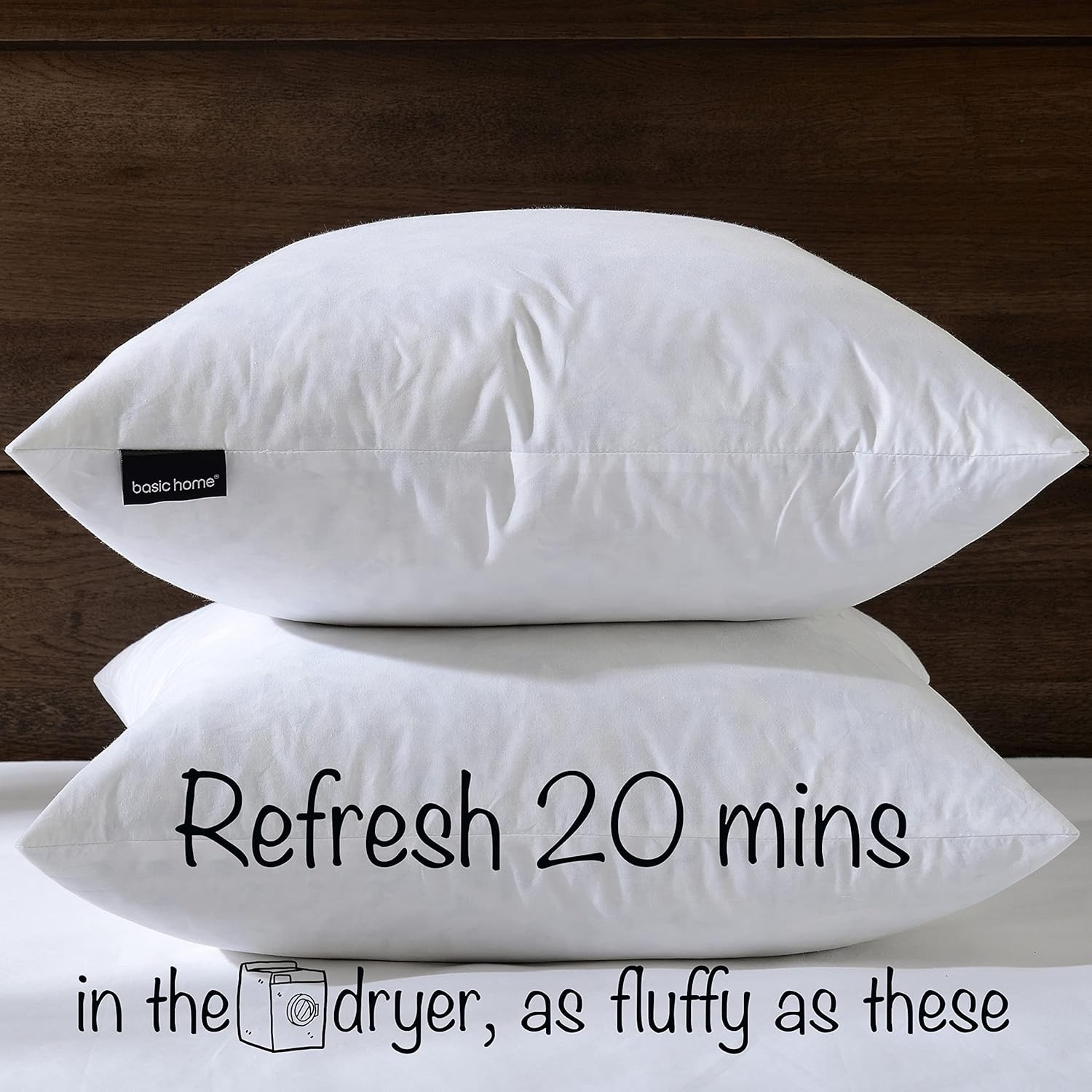 24x24 Euro Throw Pillow Inserts-Down Feather Pillow Inserts-Cotton Fabric-Set...