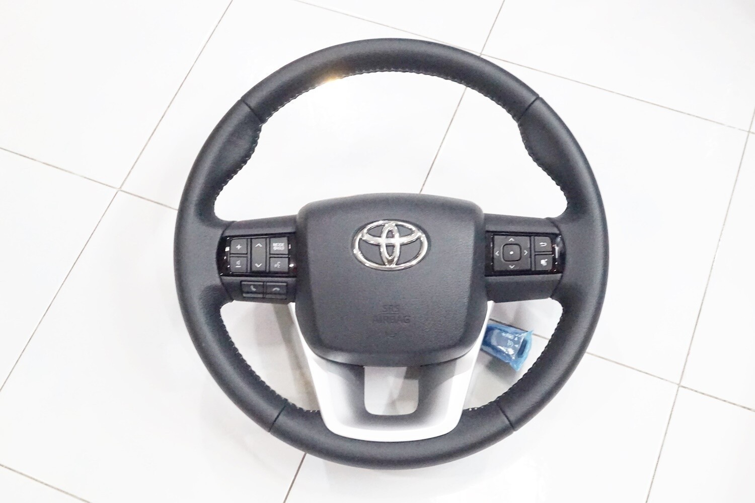 STEERING WHEEL SET FOR HILUX REVO 2015-25 GENUINE BLACK LEATHER