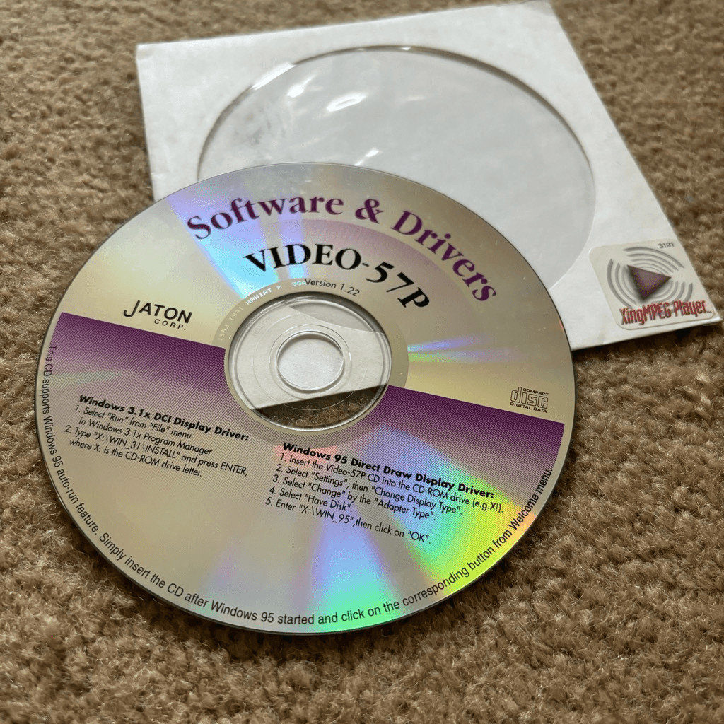Jaton Video 57P Version 1.22 Software & Drivers CD