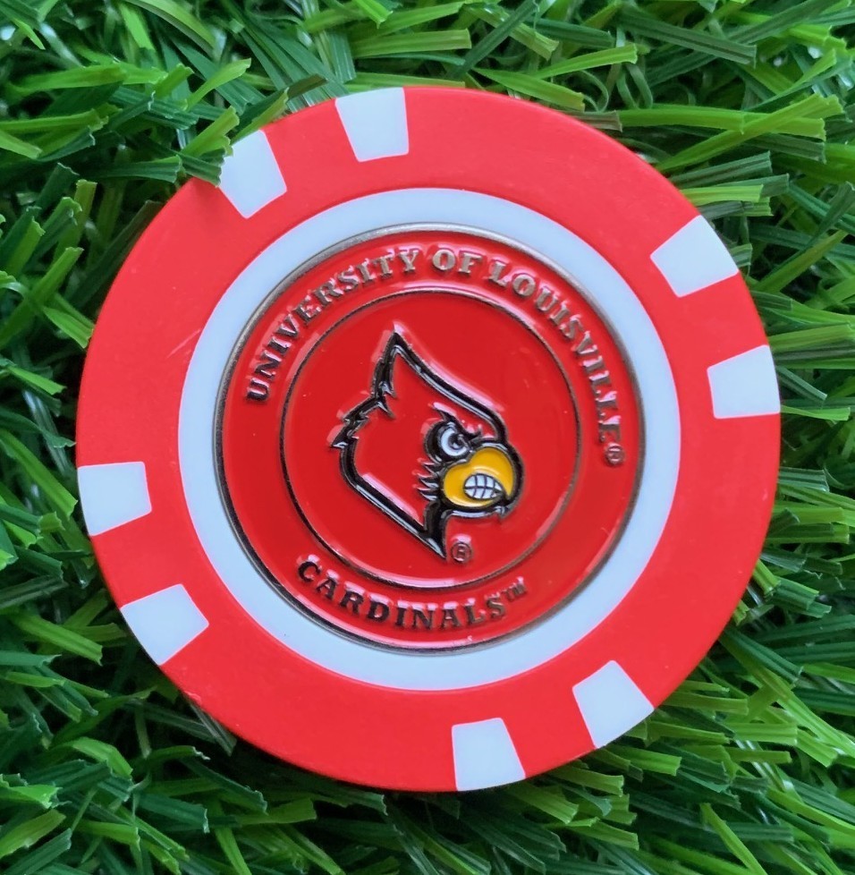 Louisville Cardinals Team Golf Magnetic Poker Chip with Golf Ball Marker