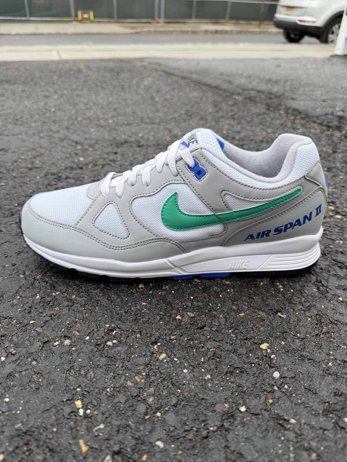 Nike Air Span 2 Wolf Gray/Emerald/White AH8047-012 Men's Shoes Multisize