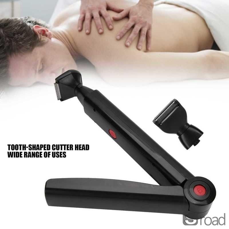 2-in-1 Electric Back Shaver For Men Rechargeable Body Groomer Foldable Handle