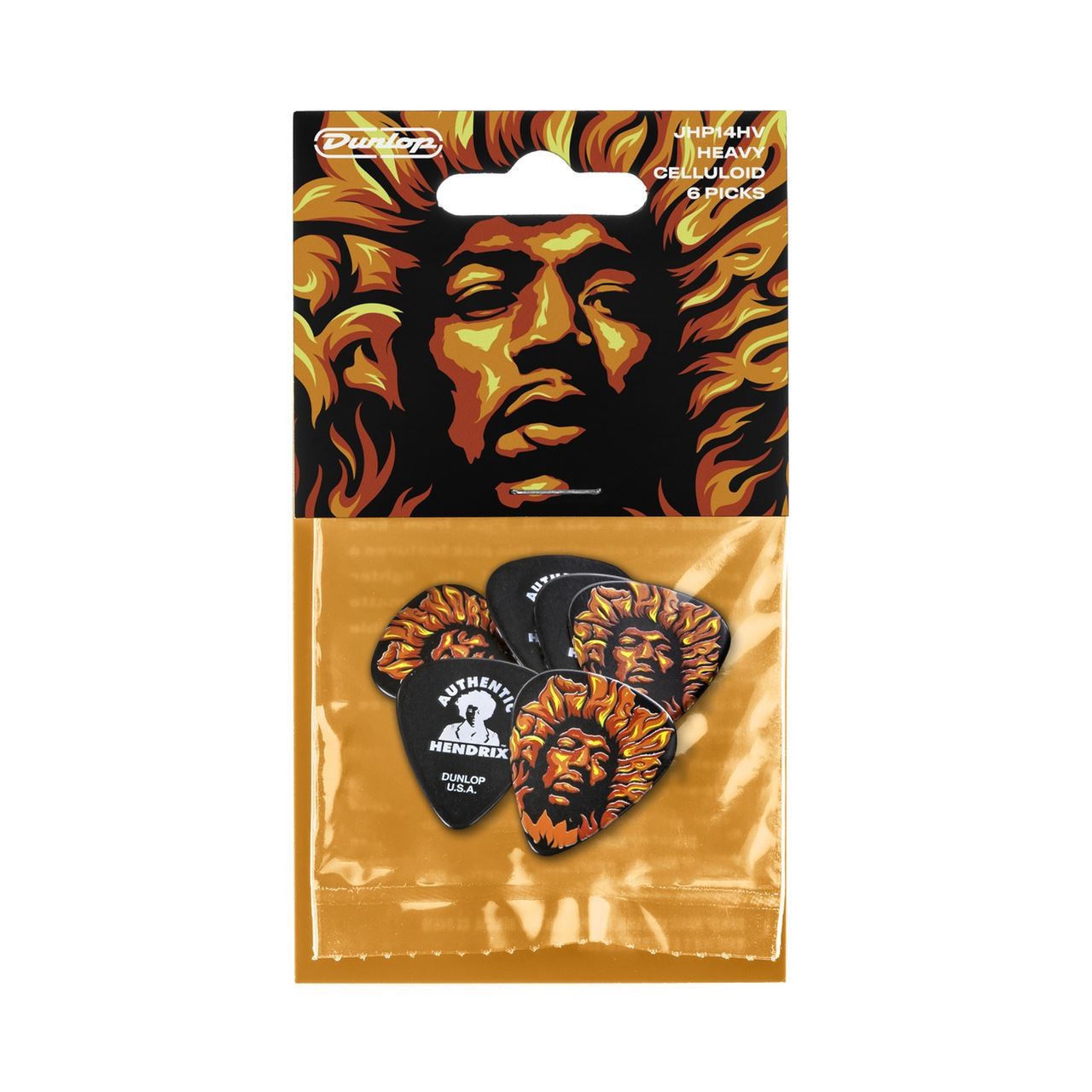 Dunlop Jimi Hendrix '69 Psych Series Voodoo Fire Guitar Pick 6 Pack