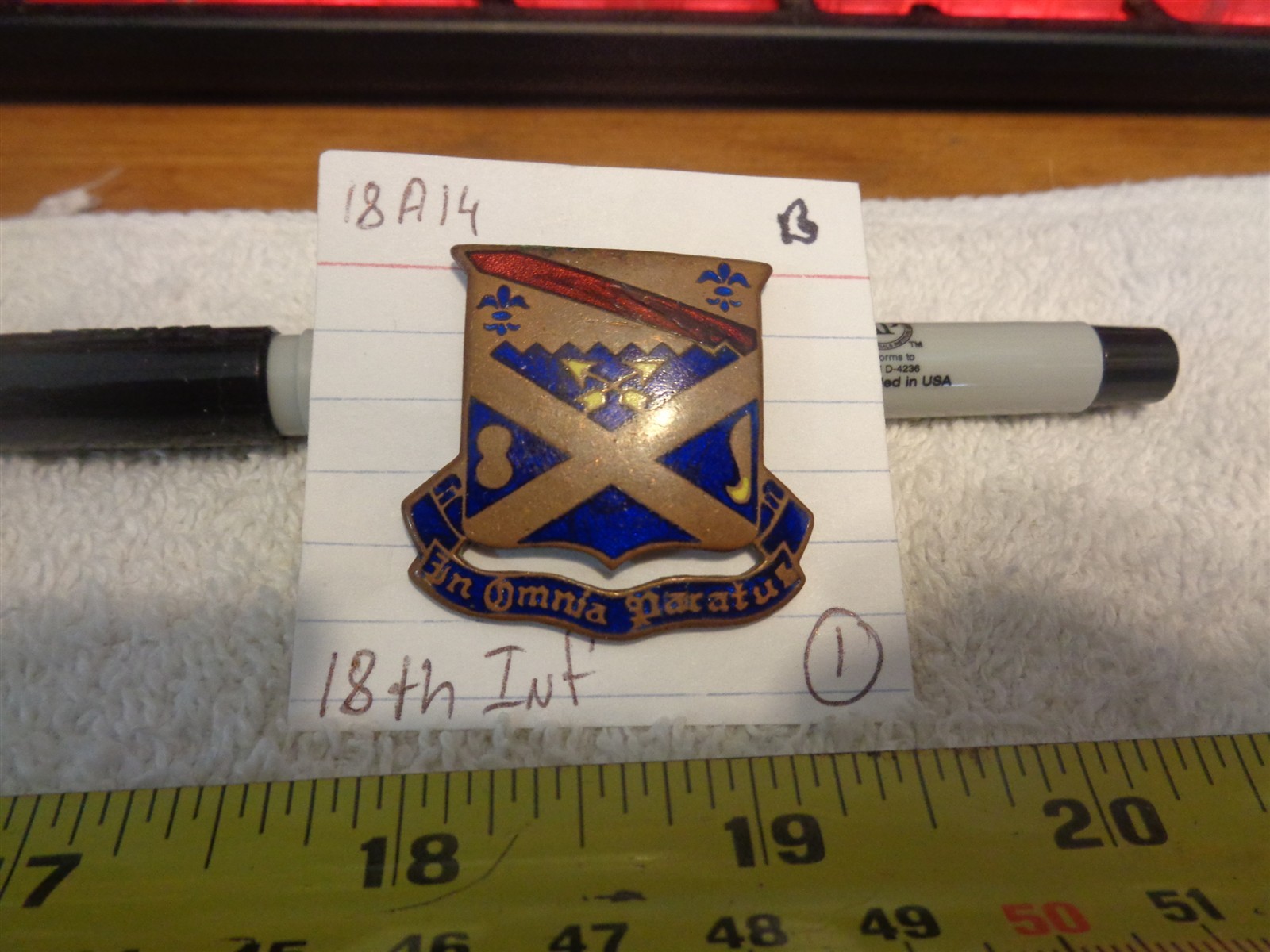 18th Infantry Unit Crest, DI, DUI (DRAW#K1)