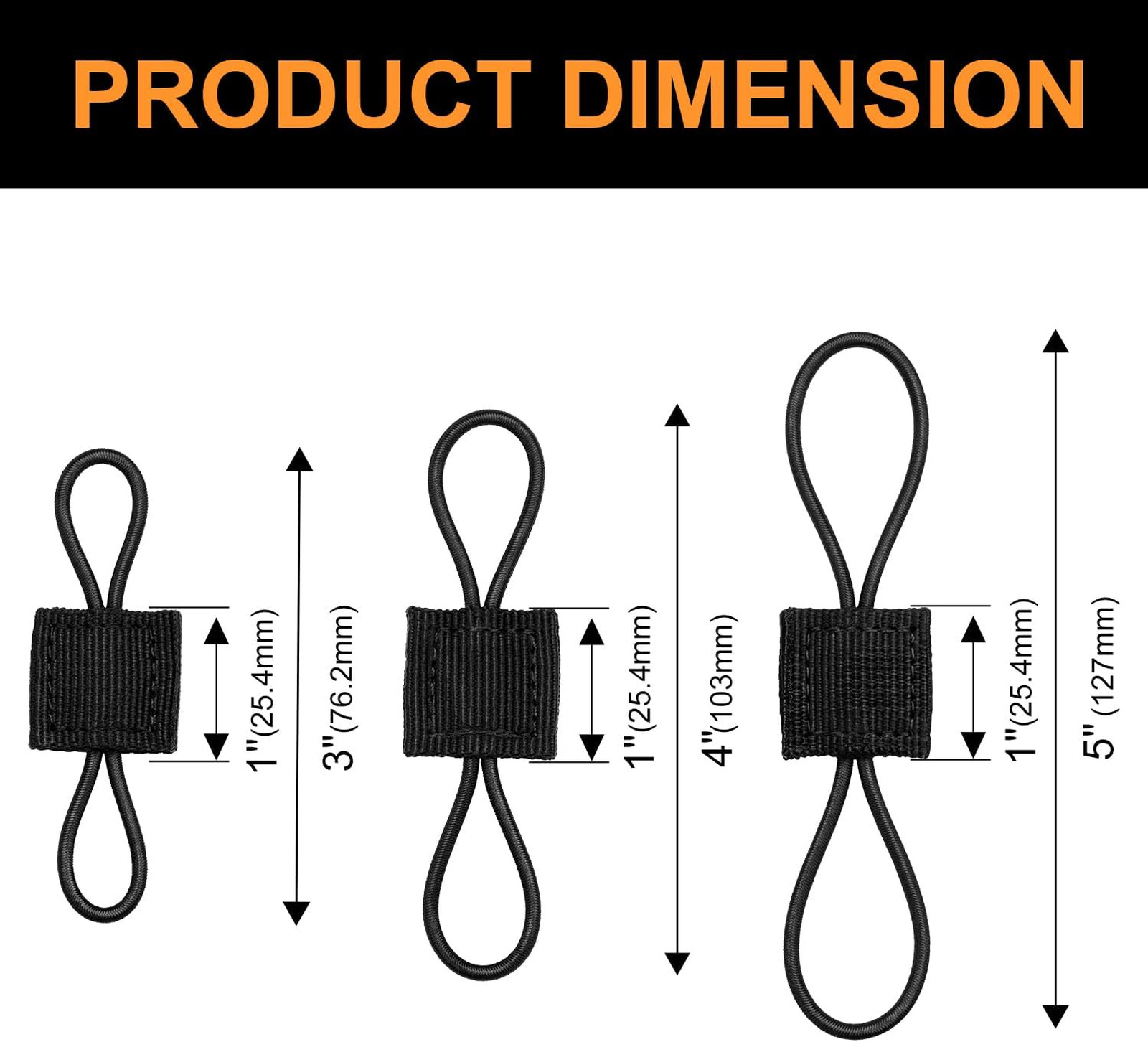 15pcs Molle Attachments Webbing Ribbons, Elastic Nylon, Compatible with Backpack