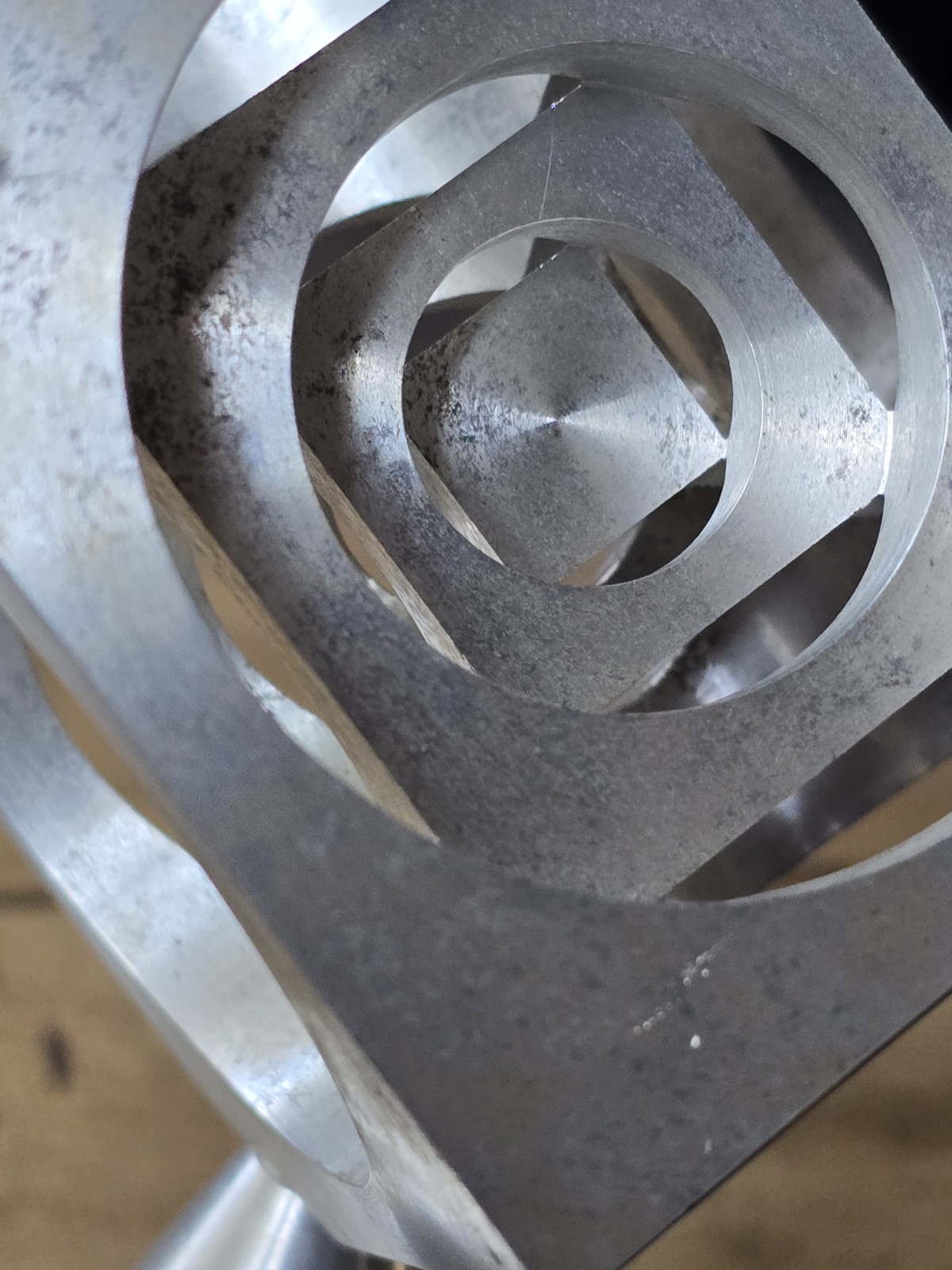 Vintage SILVER Toned Machined Turners Cube