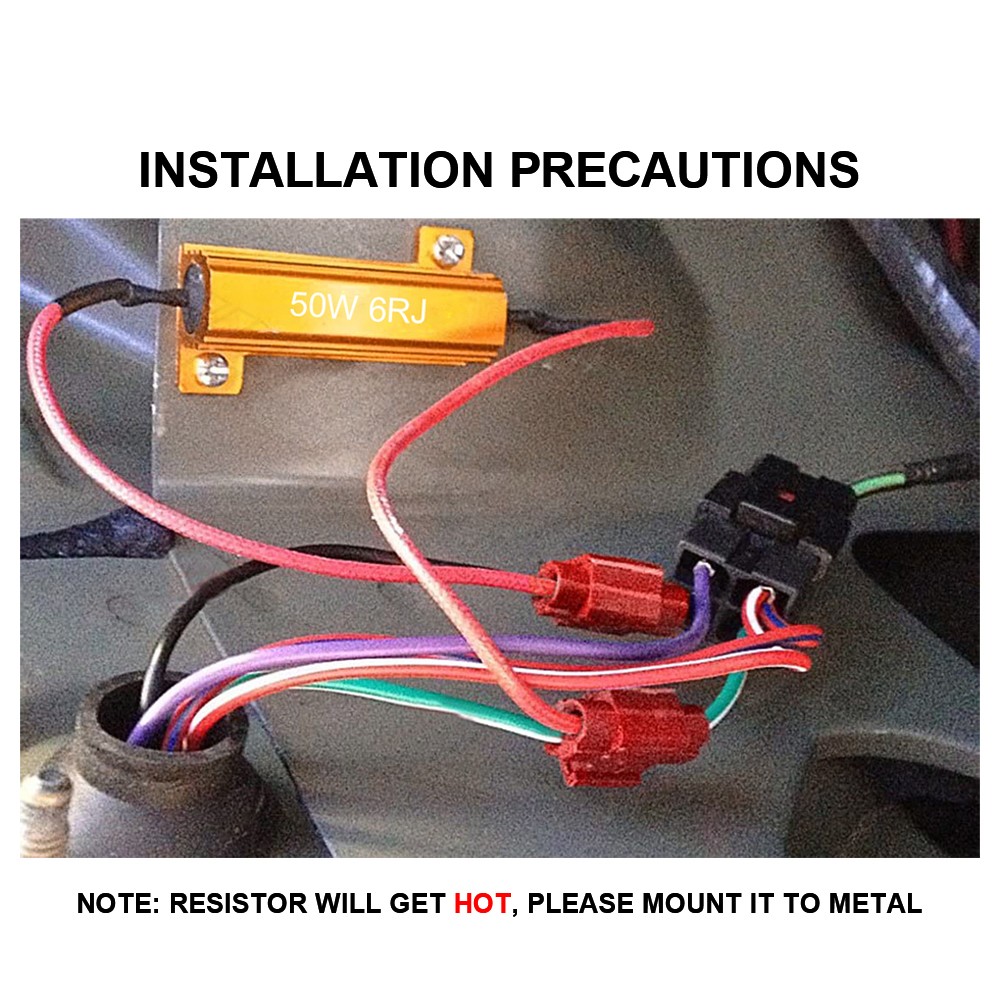 (2)6OHM 50WATT LED LIGHT LOAD RESISTOR LED TAIL/TURN SIGNAL HYPER FLASH FIX KIT