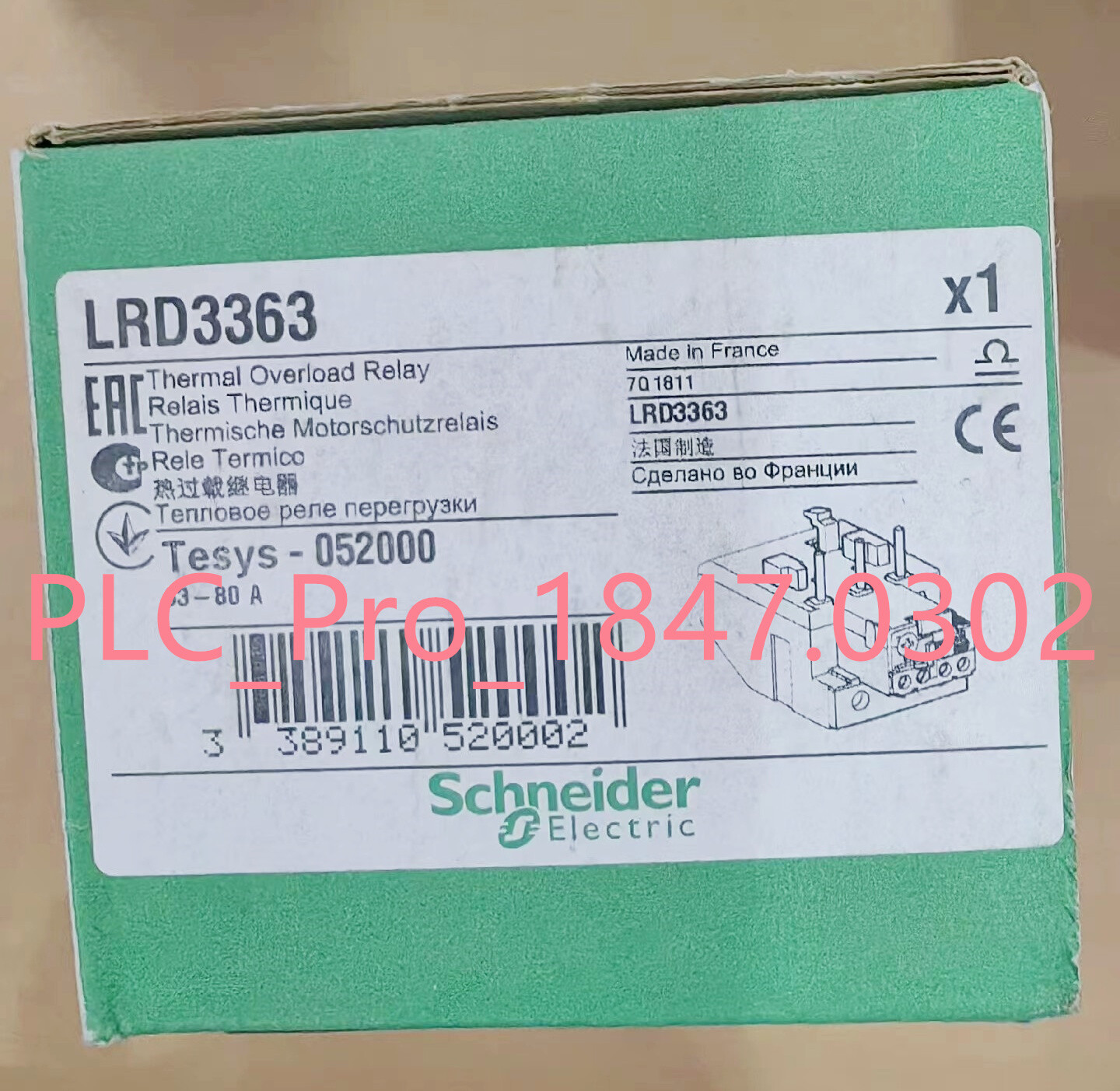 LRD3363 1PCS Brand New Schneider LRD3363 Thermal Overload Relay  Fast delivery